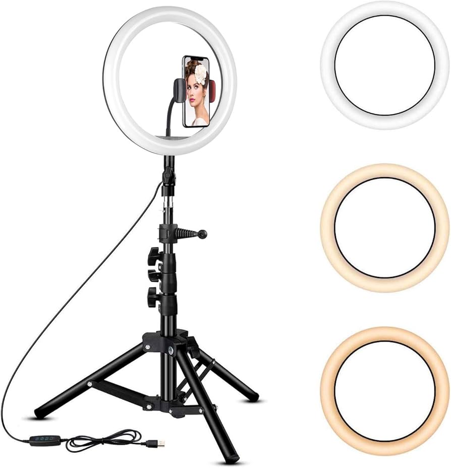 1 22 Inch LED RingLight Light Up Your Creativity Perfect Lighting For Every Setup Ideal For Content Creators Adjustable Brightness And Color Temperature Durable Portable Stand Included Perfect For Youtube, Tiktok - Image 1