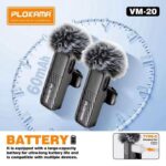PLOKAMA VM20 Mic Wireless Clip-on Microphone Lavalier HP Plug & Play Dual Mic & Play Dual Mic Type C & Lightning - Image 3