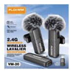 PLOKAMA VM20 Mic Wireless Clip-on Microphone Lavalier HP Plug & Play Dual Mic & Play Dual Mic Type C & Lightning
