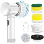 Electric Spin Scrubber Cordless Cleaning Brush Set with 5 Replaceable Heads