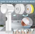 Electric Spin Scrubber Cordless Cleaning Brush Set with 5 Replaceable Heads - Image 3